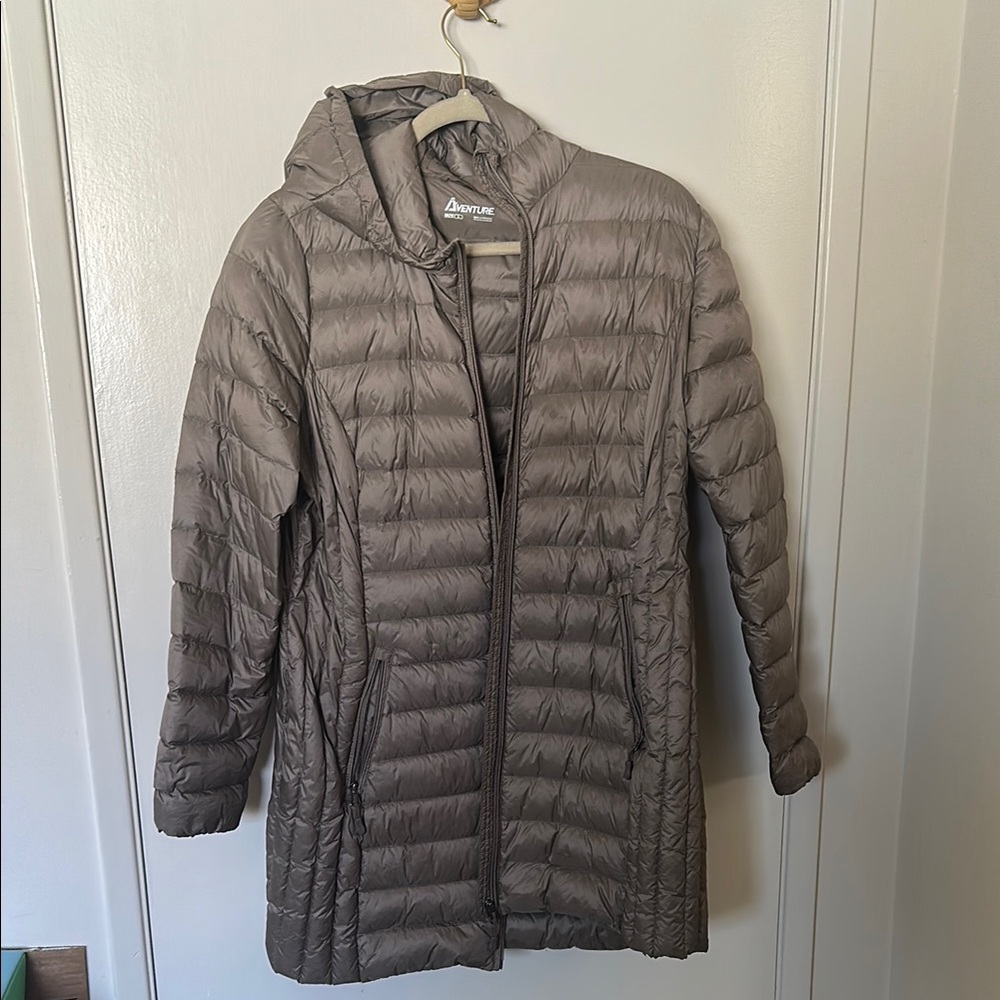 Lands' End Gray Puffer Jacket with Hood